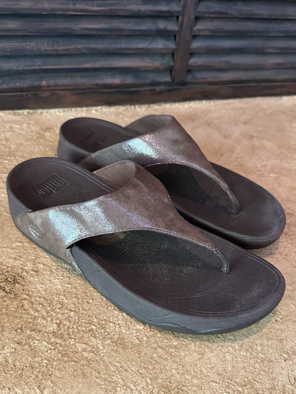 FitFlops metallic sandal, excellent condition Sz 10